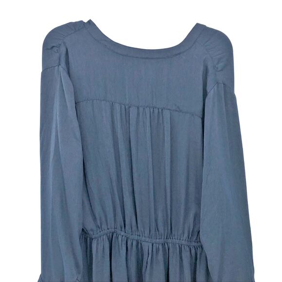 JESSICA SIMPSON Women's Shiloh Shirt Dress L Navy Blue Long Sleeve V Neck NWT - Picture 8 of 12